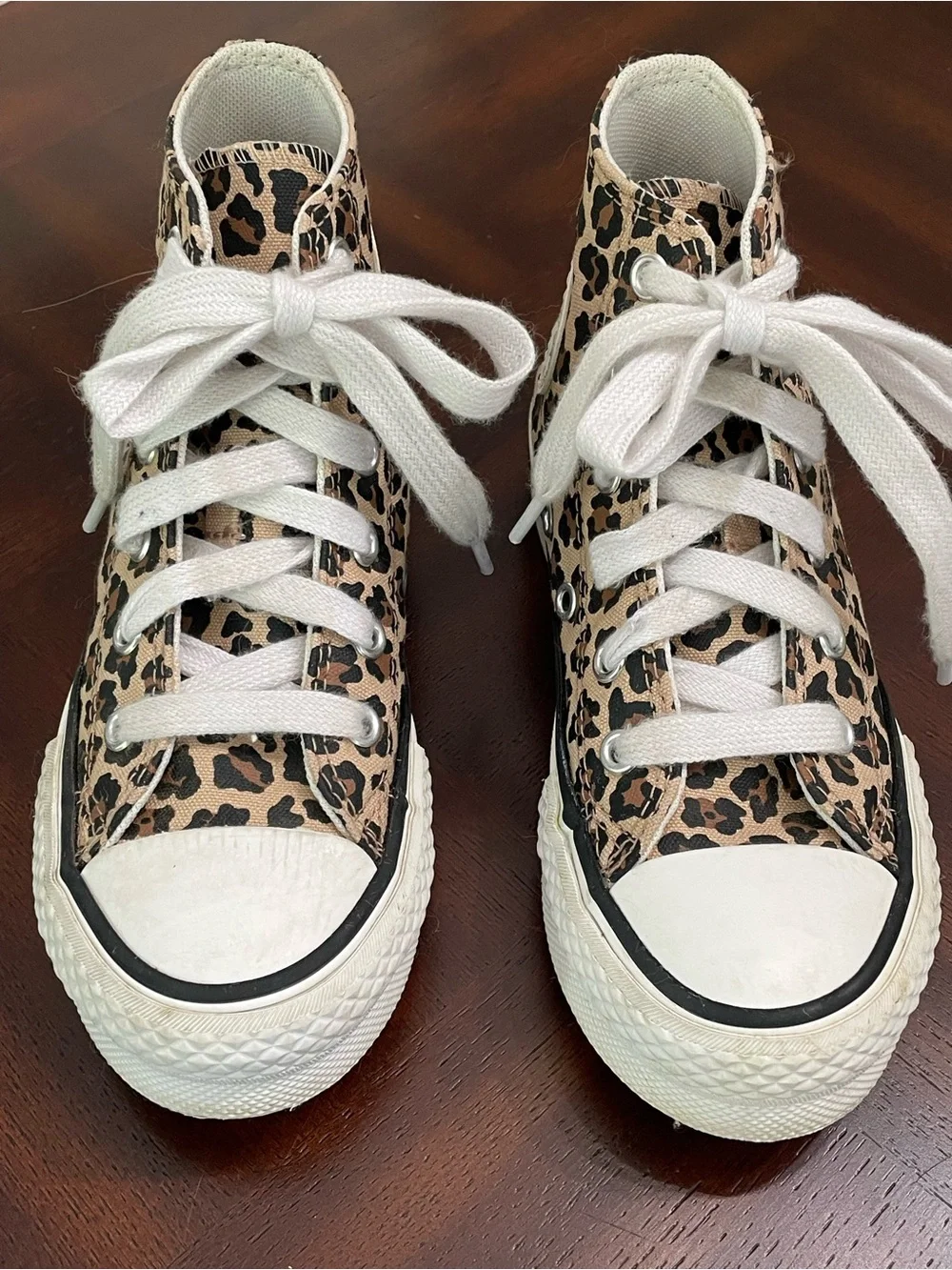Chuck Taylor Converse Kids' Leopard Print High-Top Sneakers - Tan, Black, White